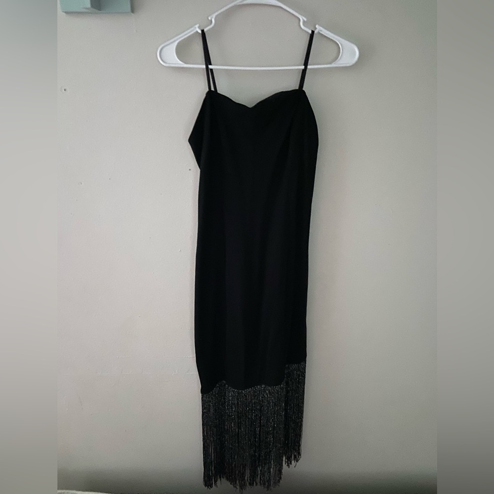 Elegant Black Dress with Silver Accents